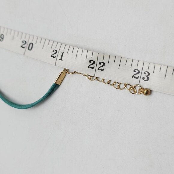 Handcrafted Green Resin Necklace With Adjustable Cord & Gold-Tone Accents - Picture 6 of 6